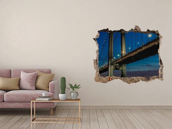 Sticker mural effet trou Le pont dans le paysage nocturne