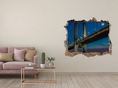 Sticker mural effet trou Le pont dans le paysage nocturne