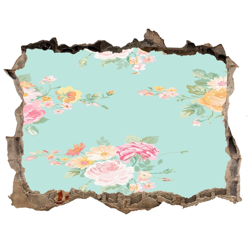 Autocollant à effet 3d trou Motif floral feuilles pierre