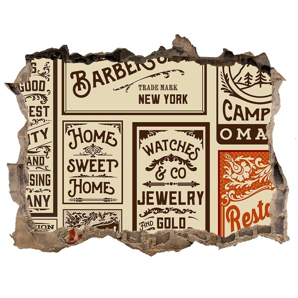 Autocollant mural trou Affiches vintage élégantes en fond de mur