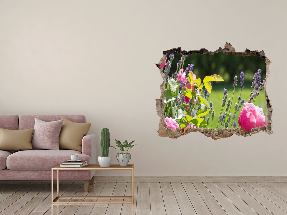 Sticker mural effet trou Rose sauvage pierre