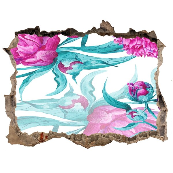 Autocollant mural trou Jardin fleuri derrière le mur