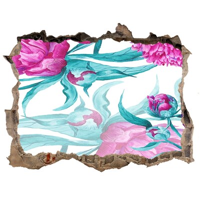 Autocollant mural trou Jardin fleuri derrière le mur