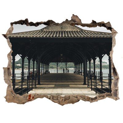 Autocollant mural trou Vue de la jetée sur l'eau