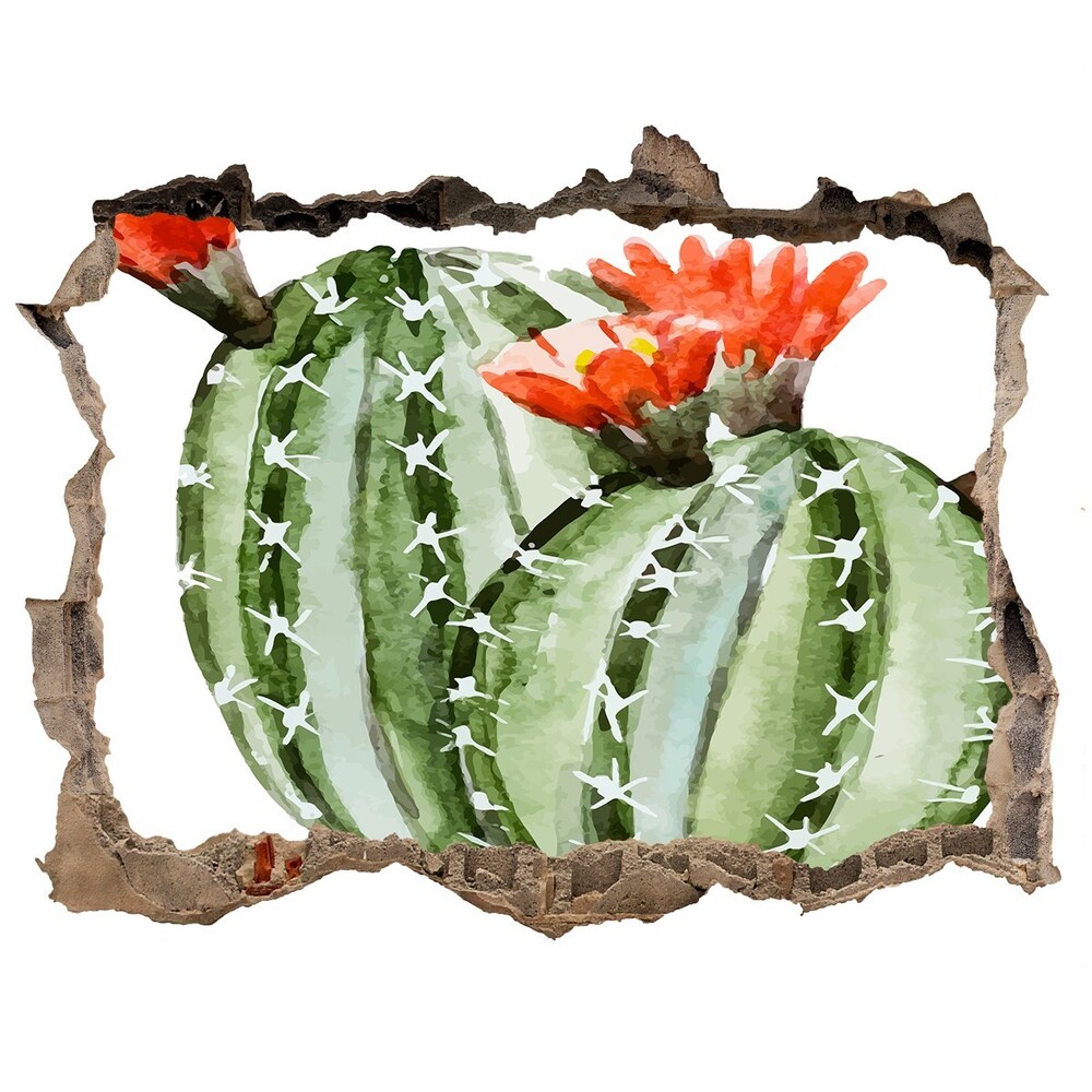 Sticker mural effet trou Cactus pierre