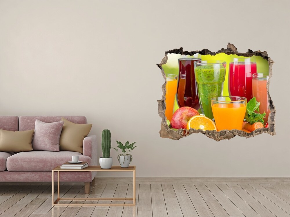 Sticker trou dans le mur Jus de fruits pierre