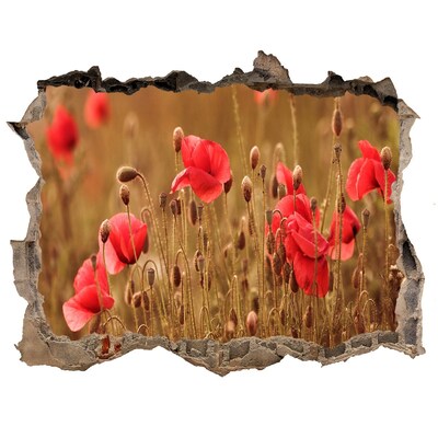 Autocollant mural trou Des fleurs parmi les ruines du mur