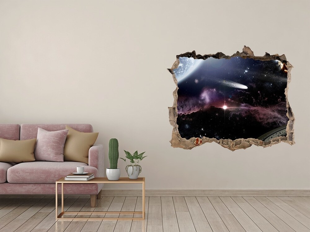 Sticker mural effet trou Galaxie pierre