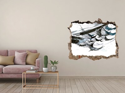 Sticker mural effet trou Abstraction moderne dans un trou