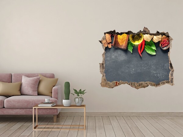 Sticker mural effet trou Saveurs culinaires d'au-delà des murs