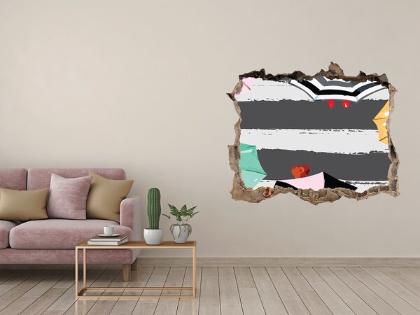 Autocollant mural trou Plage mystérieuse avec parasols