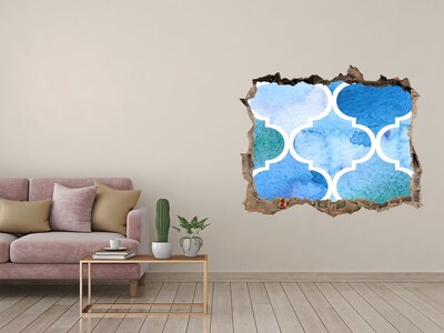 Autocollant à effet 3d trou Mosaïque marine dans un trou de mur