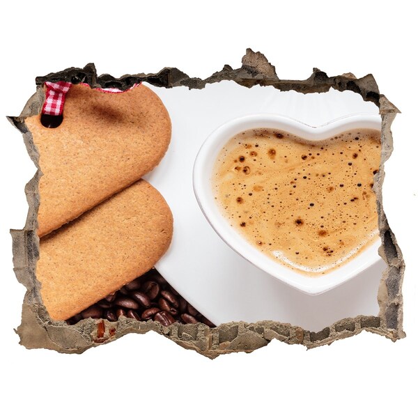 Autocollant mural trou Café avec des biscuits