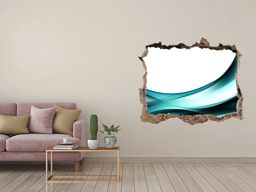 Sticker mural effet trou Vagues bleues abstraites pierre