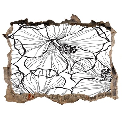 Autocollant à effet 3d trou Motif floral trou dans le mur