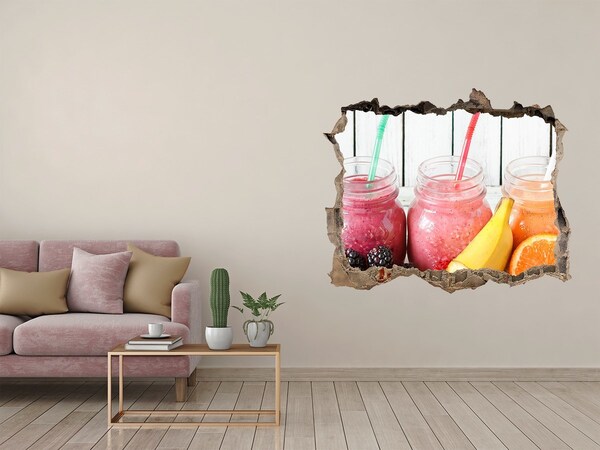 Sticker trou dans le mur Smoothies aux fruits dans un bar discret