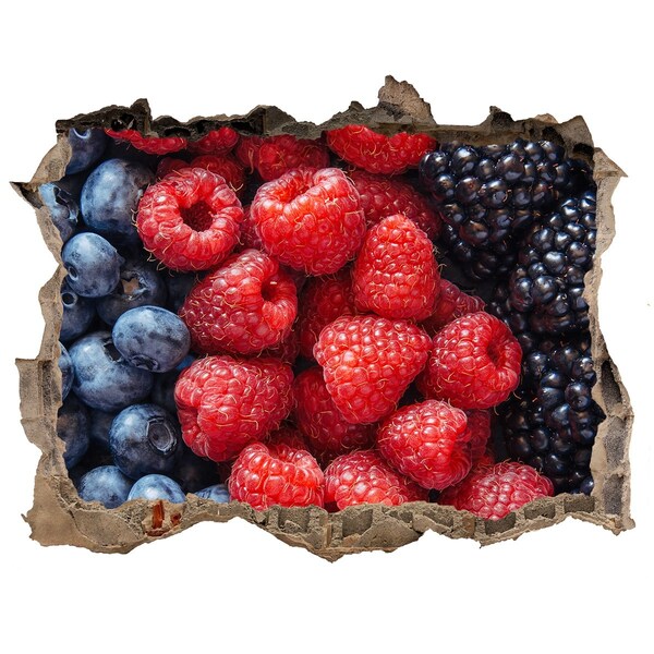 Autocollant à effet 3d trou Paradis fruitier dans le mur