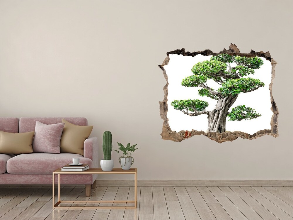 Autocollant à effet 3d trou Un bonsai pierre