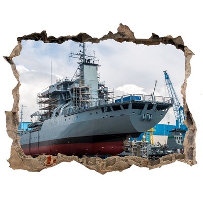 Autocollant mural trou Un navire dans le chantier naval
