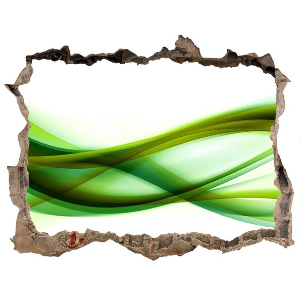 Autocollant à effet 3d trou Vague verte dans le trou du mur