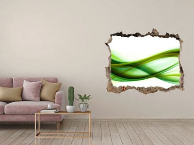 Autocollant à effet 3d trou Vague verte dans le trou du mur