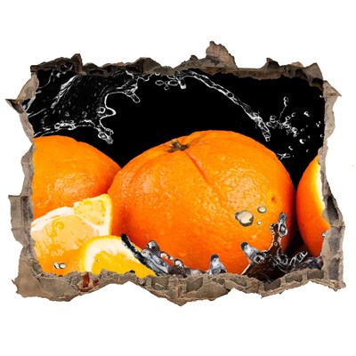 Autocollant à effet 3d trou Oranges juteuses dans l'eau