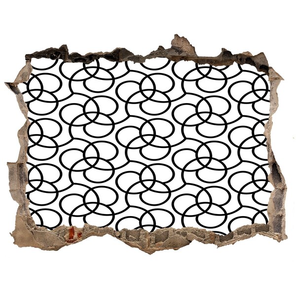 Autocollant mural trou Motifs géométriques sur fond de mur endommagé