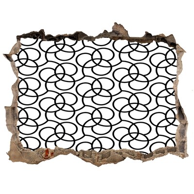 Autocollant mural trou Motifs géométriques sur fond de mur endommagé