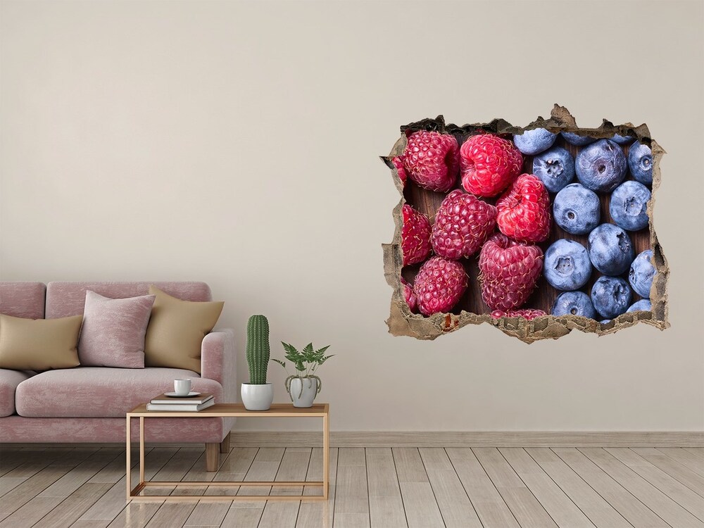 Sticker mural effet trou Fruits des bois pierre