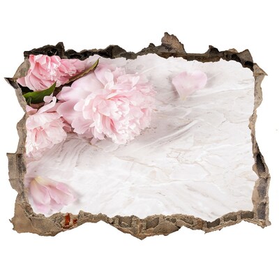 Sticker trou dans le mur Des fleurs dans un mur en ruine