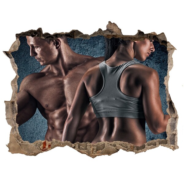 Sticker trou dans le mur Salle de sport en action