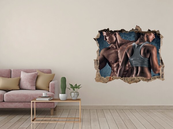 Sticker trou dans le mur Salle de sport en action