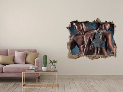 Sticker trou dans le mur Salle de sport en action