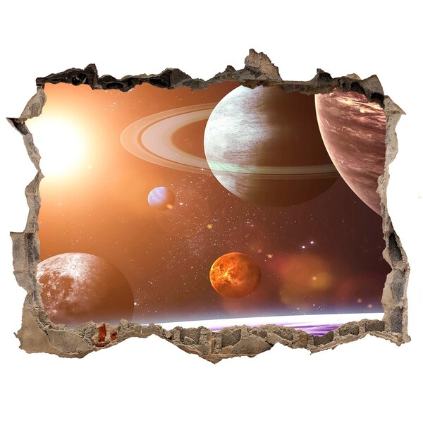 Sticker trou dans le mur Aventure spatiale