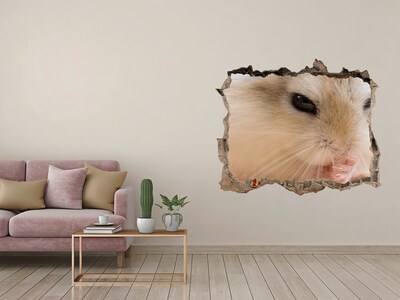Autocollant à effet 3d trou Hamster dans un trou dans le mur