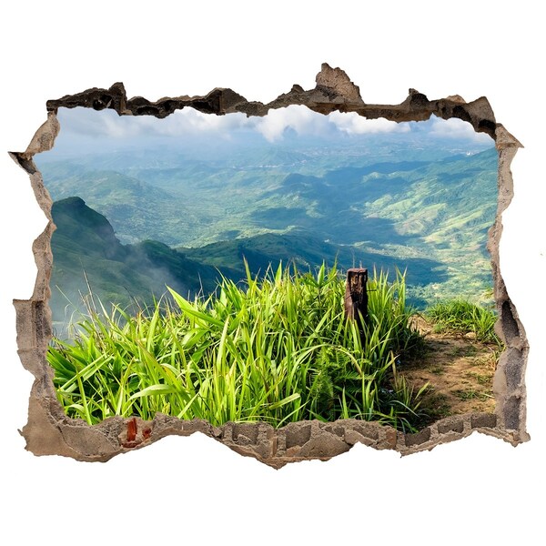 Autocollant mural trou Une vallée verdoyante dans les montagnes