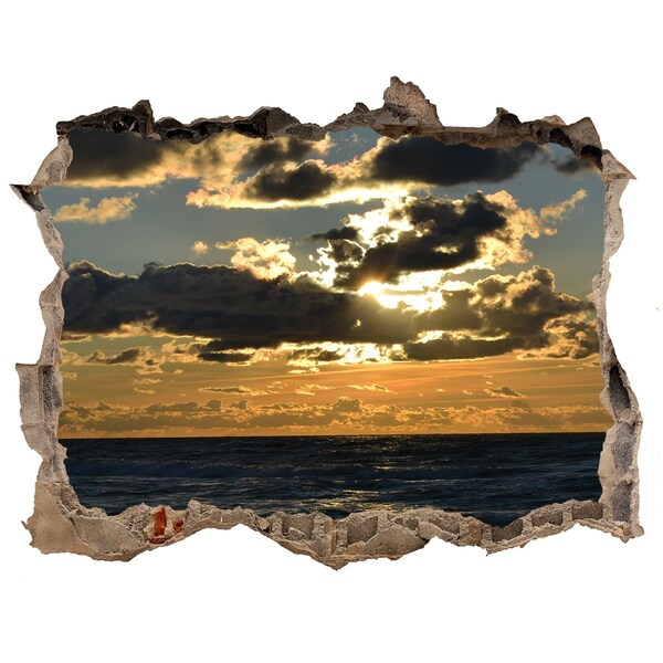 Sticker mural effet trou Coucher de soleil sur la mer