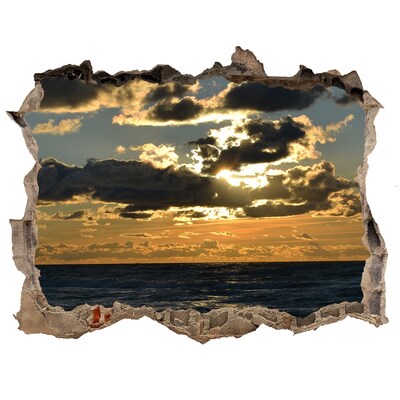 Sticker mural effet trou Coucher de soleil sur la mer