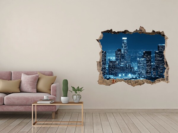 Autocollant à effet 3d trou Vue nocturne de Los Angeles