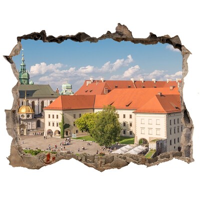 Autocollant à effet 3d trou La vieille ville de Cracovie