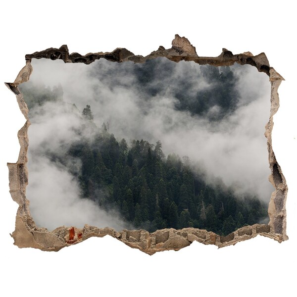 Autocollant mural trou Vallée verte dans les nuages