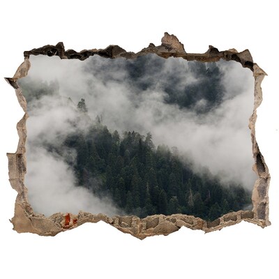 Autocollant mural trou Vallée verte dans les nuages