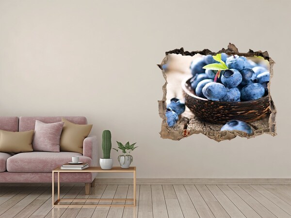 Sticker trou dans le mur Baies dans un bol en bois