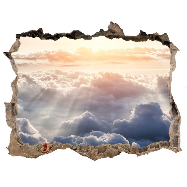 Sticker mural effet trou Le ciel est plein de nuages