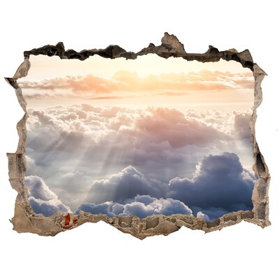 Sticker mural effet trou Le ciel est plein de nuages