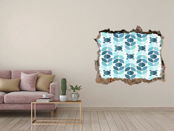 Sticker mural effet trou Motif floral trou dans le mur