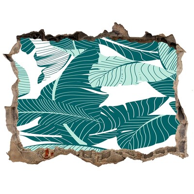 Autocollant mural trou Une oasis tropicale dans un mur en ruine