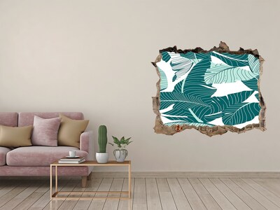 Autocollant mural trou Une oasis tropicale dans un mur en ruine