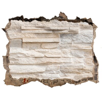 Autocollant mural trou Mur endommagé avec finition en pierre