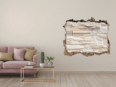 Autocollant mural trou Mur endommagé avec finition en pierre